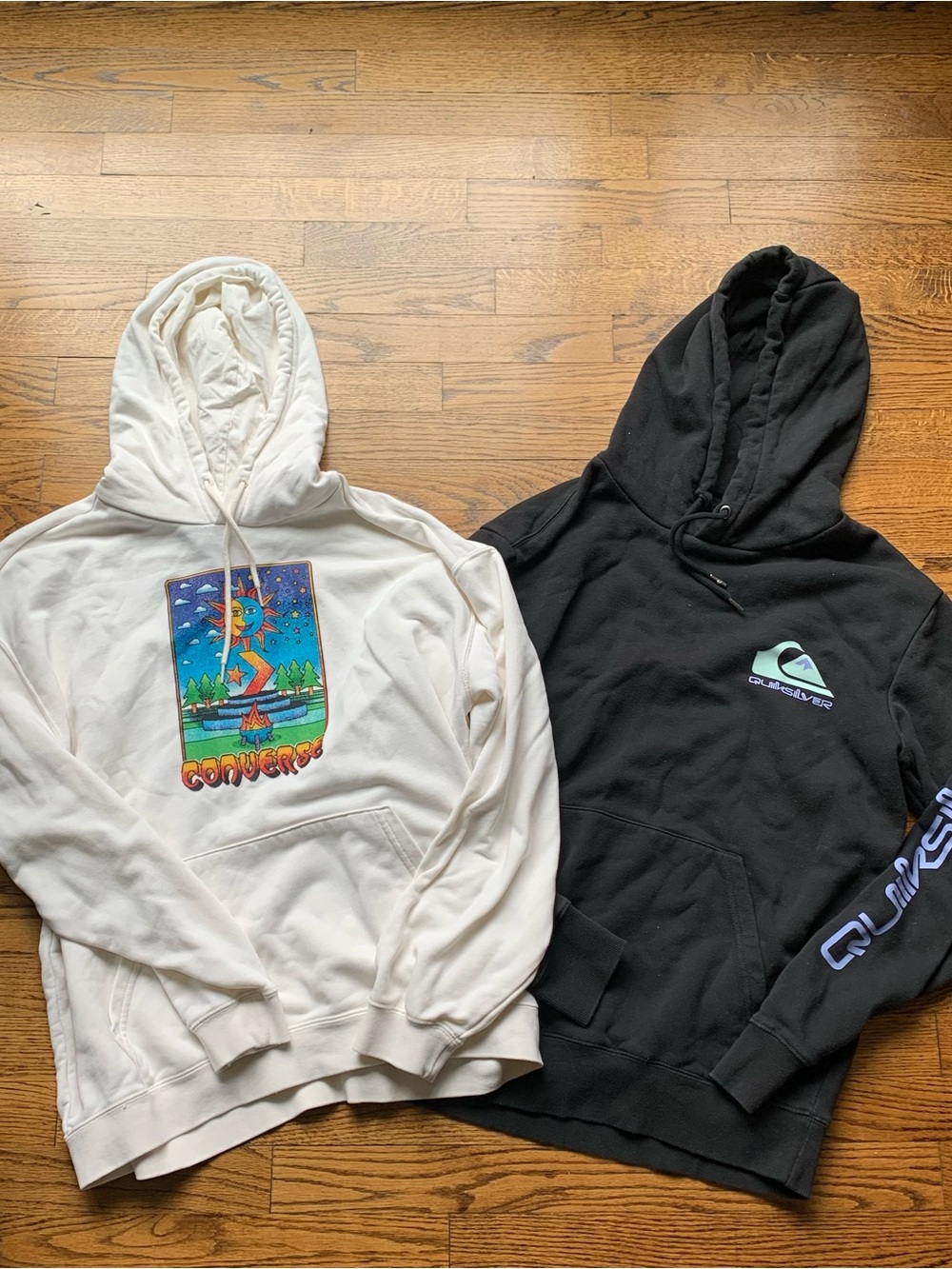 Bundle Converse & Quiksilver Men's Teen Hoodies Lot Size M Graphic/Logo EUC